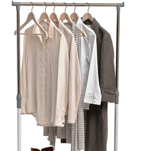 DomoPak White Single Bar Clothes Rack