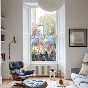 Ales Art Deco Stained Glass Privacy Window Film