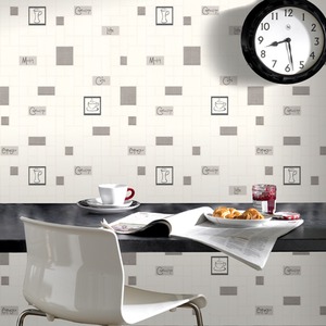 Contour Cafe Culture Kitchen Tiled Washable Wallpaper