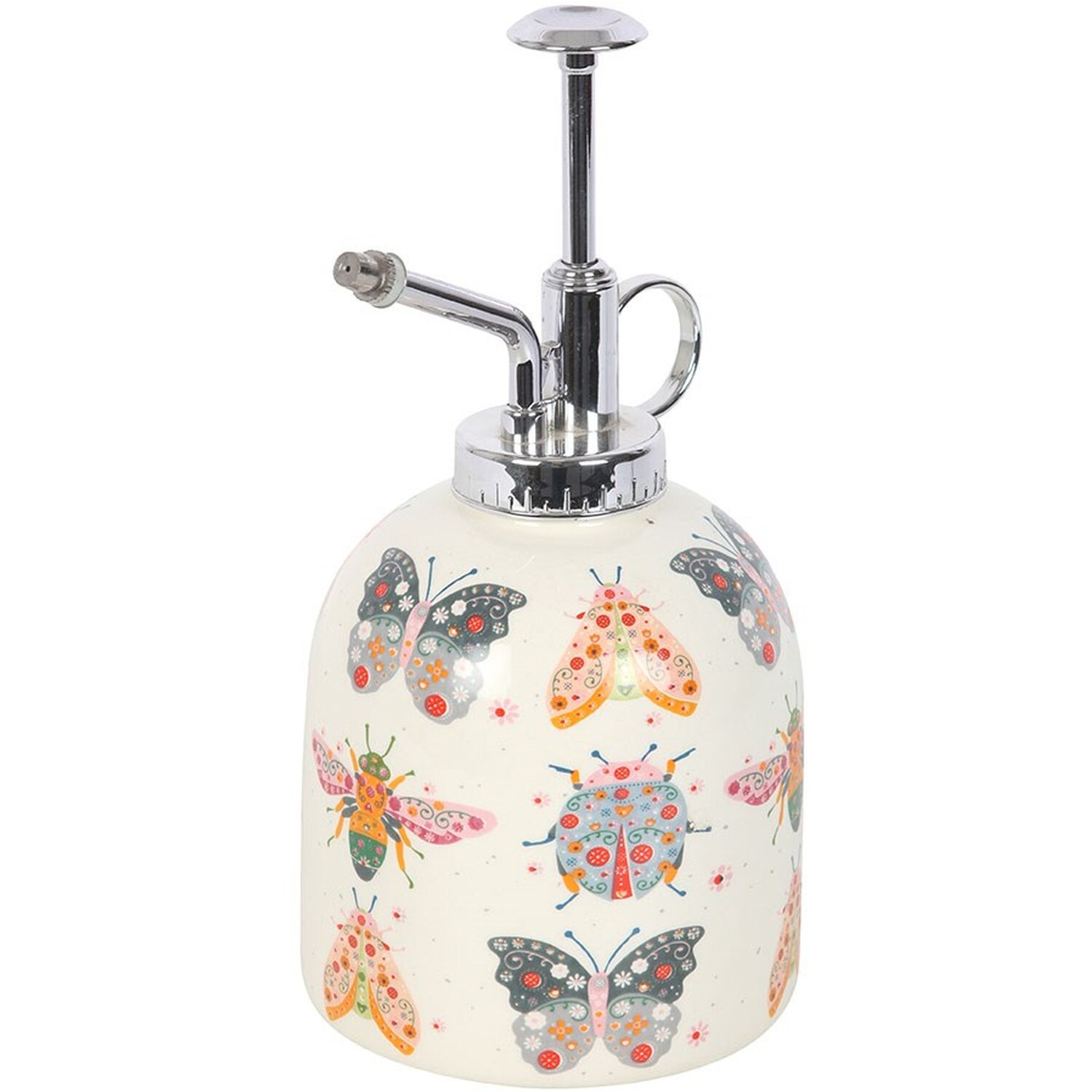 Floral Bug Print Ceramic Plant Mister - Multicolour