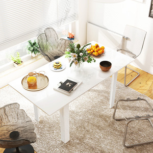 HOMCOM Extendable Dining Table Seats 4-6 People High Gloss