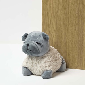 Luxury Fabric Pug Doorstop Set of 2