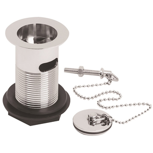 Ceramic Accessories Basin Waste with Brass Plug Ball Chain Chrome