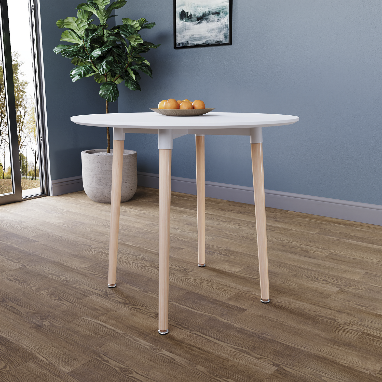Batley Round Dining Table - White 90cm