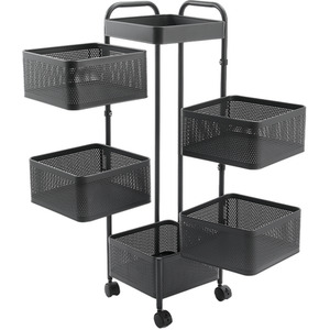 Livingandhome 5-Tier Kitchen Storage Rack with Wheels
