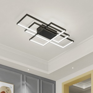 Neutral Rectangular LED Semi Flush Ceiling Light