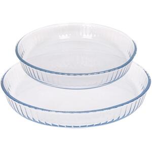 2pc Optical Round Glass Oven Dish Set - 2 Sizes