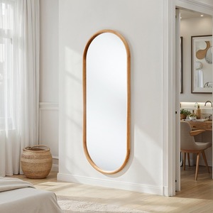 Solid Oak Oval Full Length Mirror