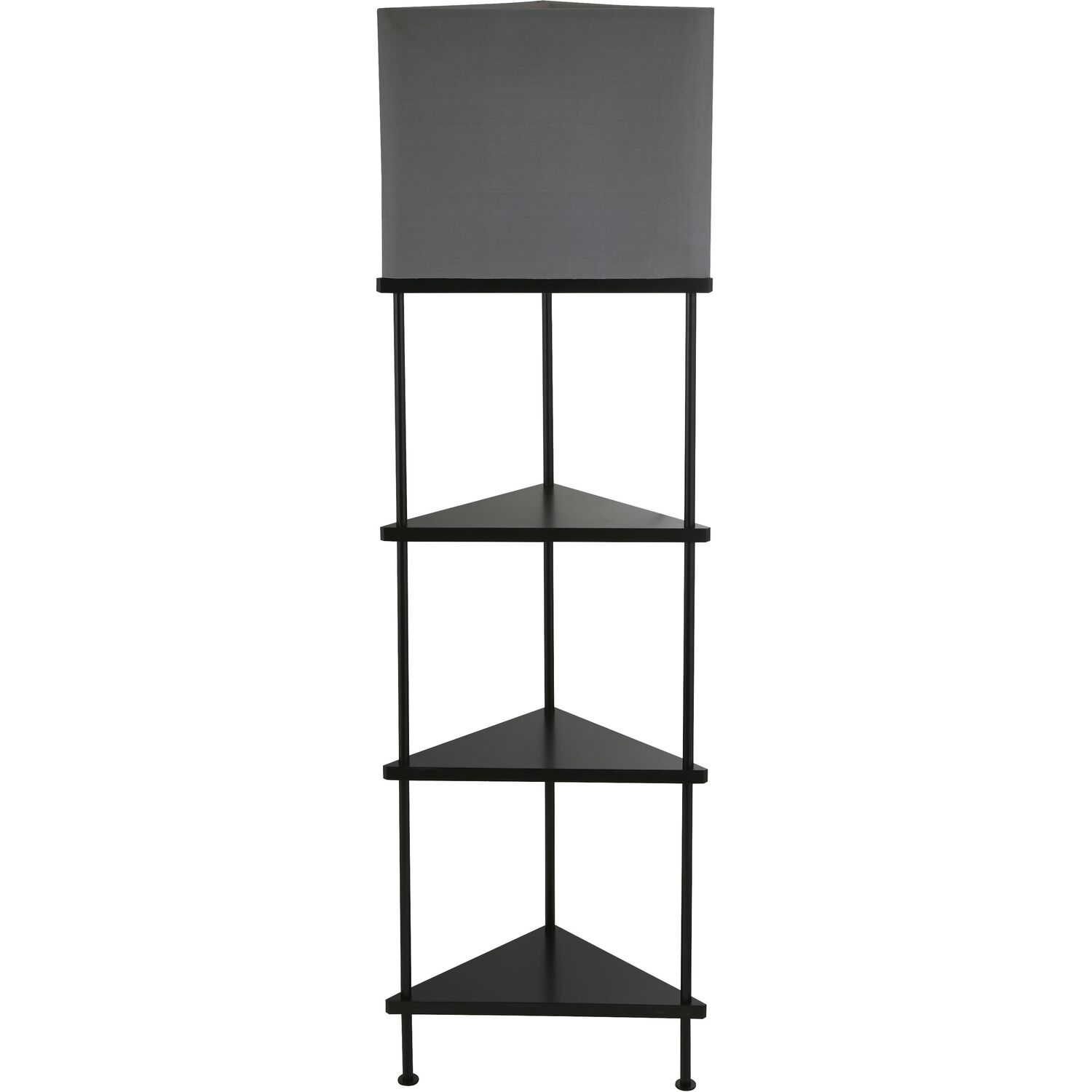 Corner Unit Shelf Floor Lamp - Black