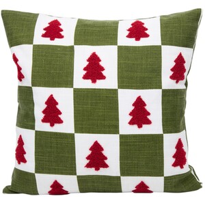 Checkerboard Trees Cushion