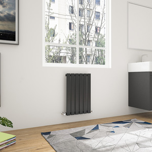 Horizontal Flat Panel Column Radiator Single Desinger Black