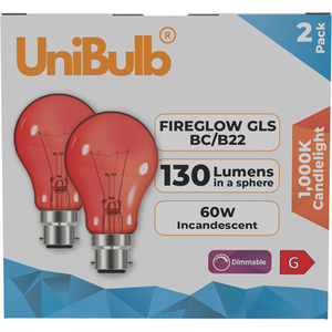 UniBulb Fireglow 60W B22 BC
