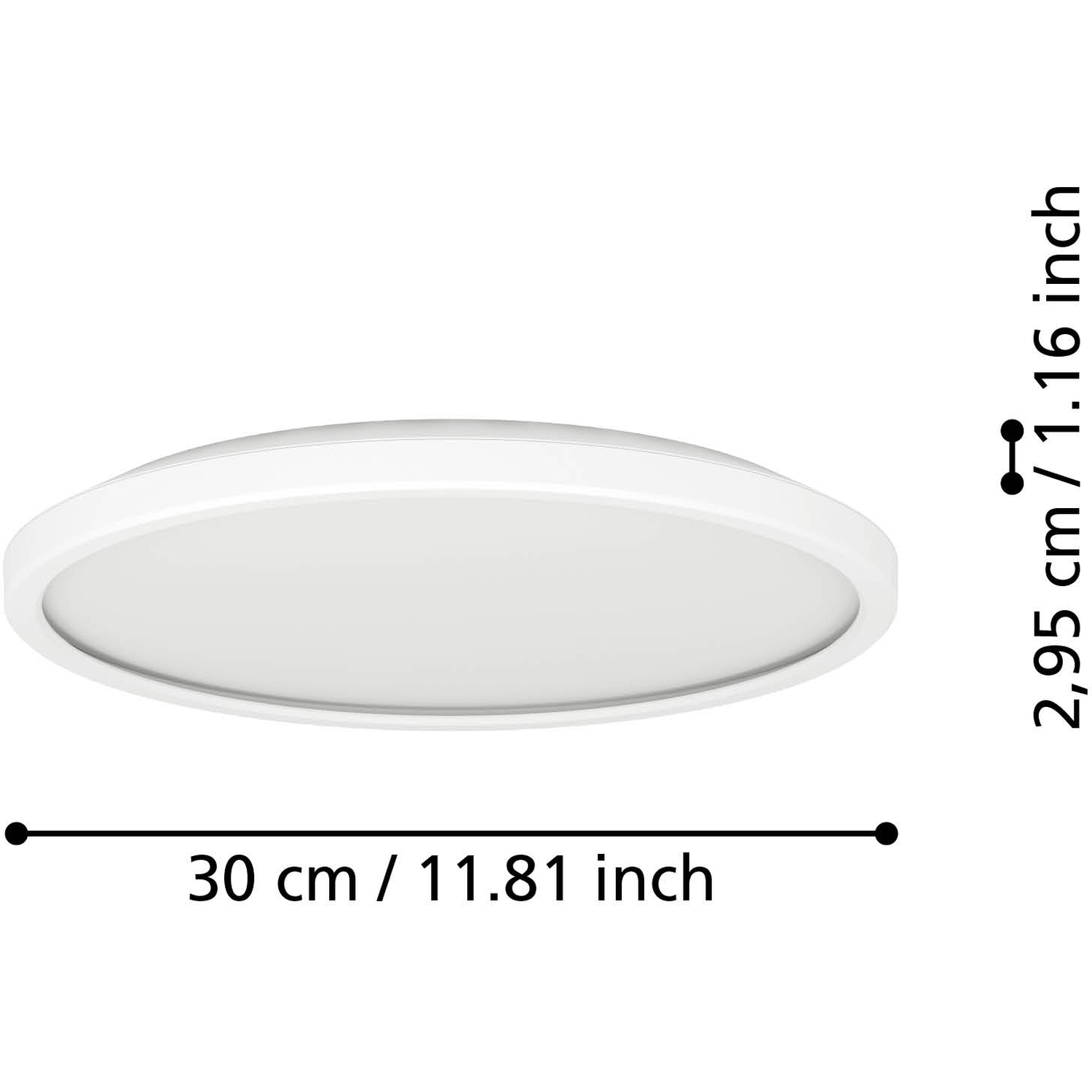 Eglo Rovito-z Round White Plastic Smart Colour Changing Led Ceiling Light 30cm - White
