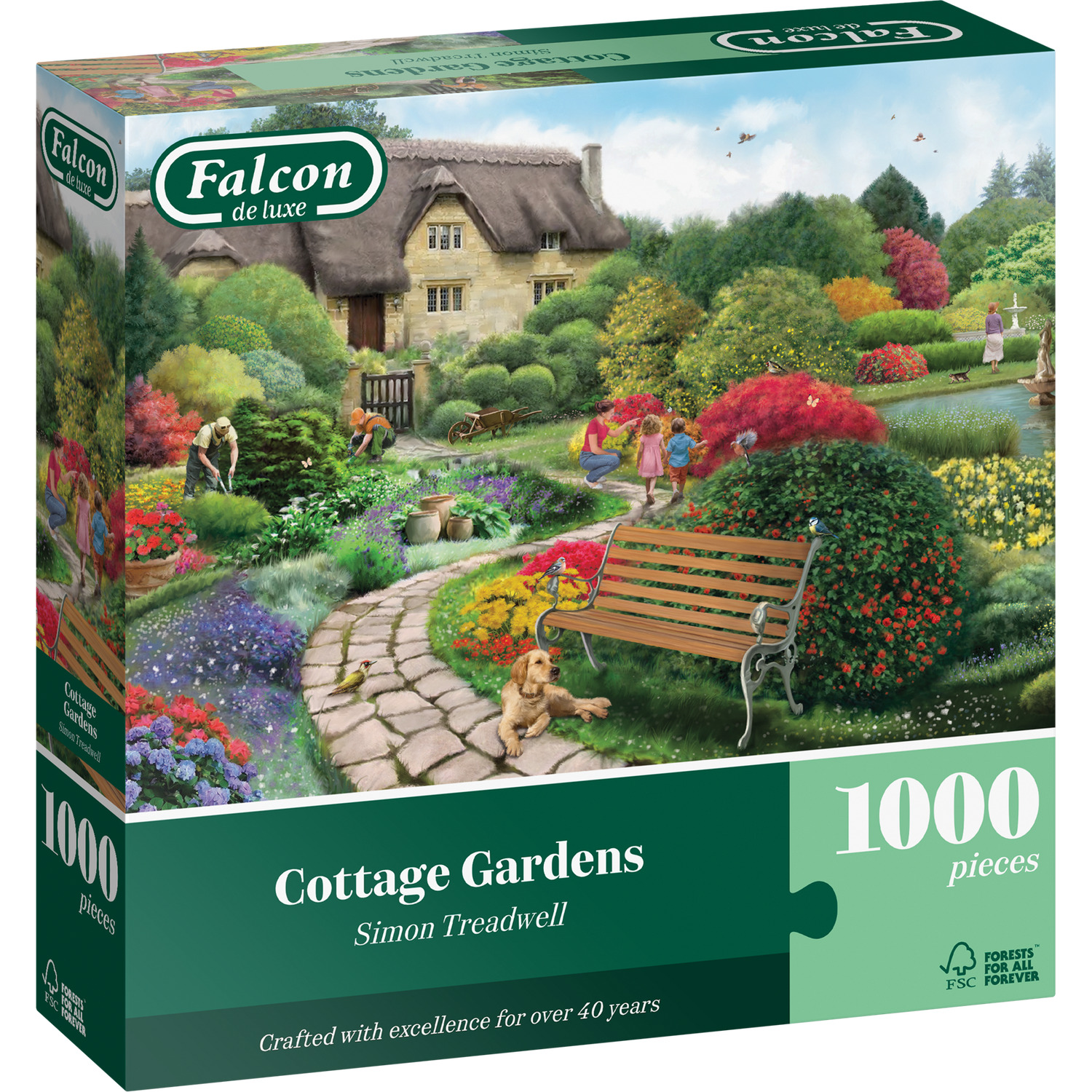 Falcon de Luxe Cottage Gardens 1000 Piece Jigsaw Puzzle
