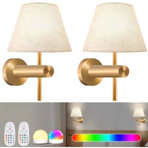 Rechargeable Cordless Wall Lamp with Remote RGB Light