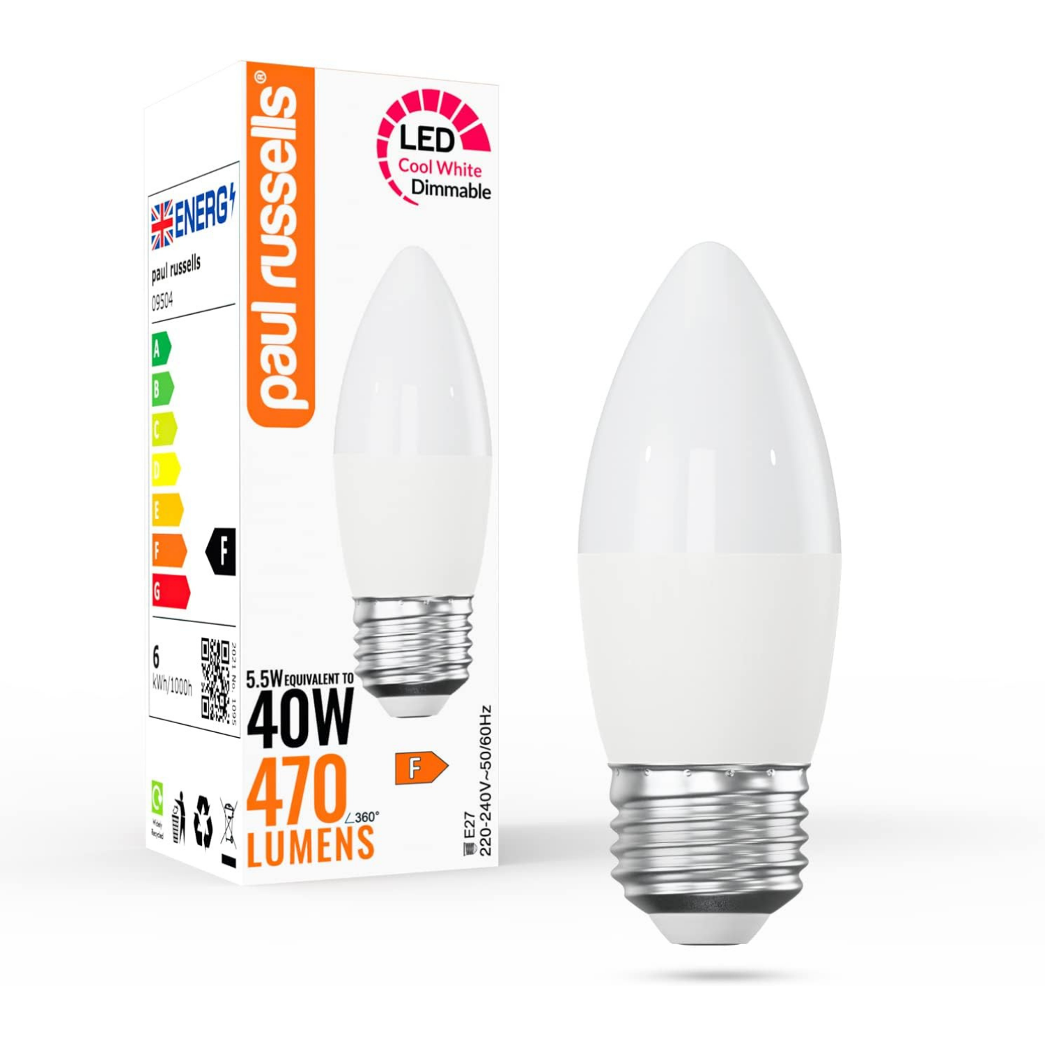 Image of 5.5W LED Can, Dimmable, E27, 470lm,&hellip;