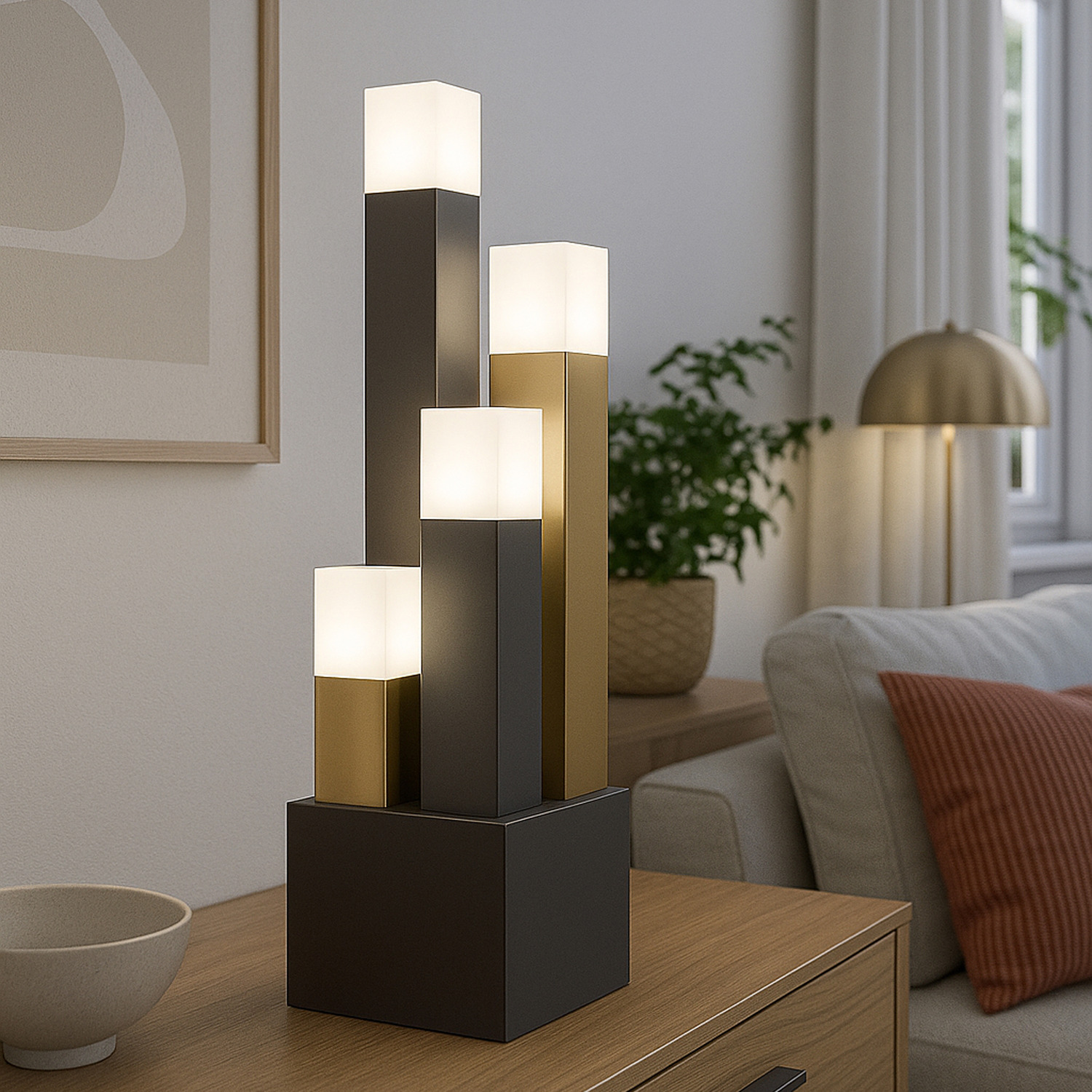 EGLO Estanterios Table Light - Black, Brown, Gold