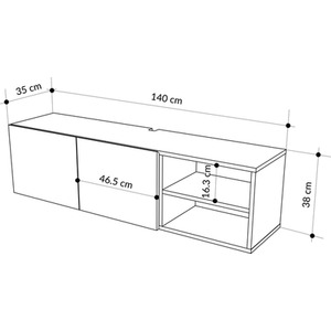 White Decortie Modern Floating TV Stand for 50 Inch TVs shot 11119563