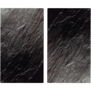 Set of 2 Glass Chopping Boards Stone Effect Non-Slip Hob Covers