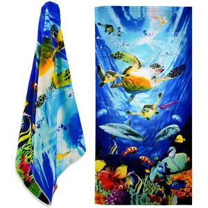 Microfibre Beach Towel Ocean Turtles Design Quick Drying
