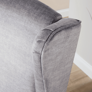 Silver grey Helena Traditional Accent Armchair High Back Occasional Wing Back Design shot 11254020