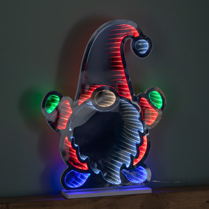Christmas Gnome Infinity Light Decoration with LEDs