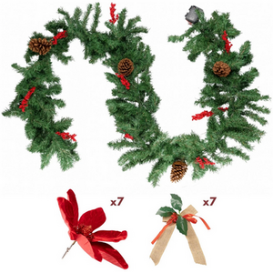 Christmas Red Poinsettia Garland