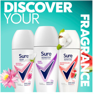 6 Sure Women Motion Sense AP Deodorant Rollon 72H Nonstop, Pure Fresh 50ml shot 11446428