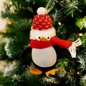 6 Plush Penguin Christmas Tree Decorations