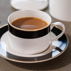 Mikasa Luxe Deco China Tea Cups and Saucers, Set of 2, 200ml