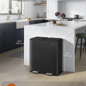 Kitchen Bin, 2 x 8 Gallon Double Rubbish Bin for Waste and Recycling