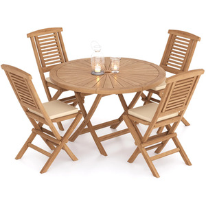 Teak Garden Dining Table and 4 Seat Chair Set