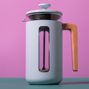 La Cafetire 'Pisa' 8 Cup Cafetiere, Sky Blue with Wooden Handle 1L