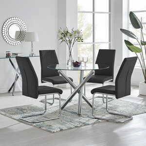Selina Dining Table With Four Lorenzo Chairs Set