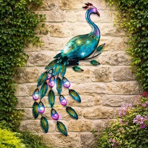 LED Solar Peacock Wall Light