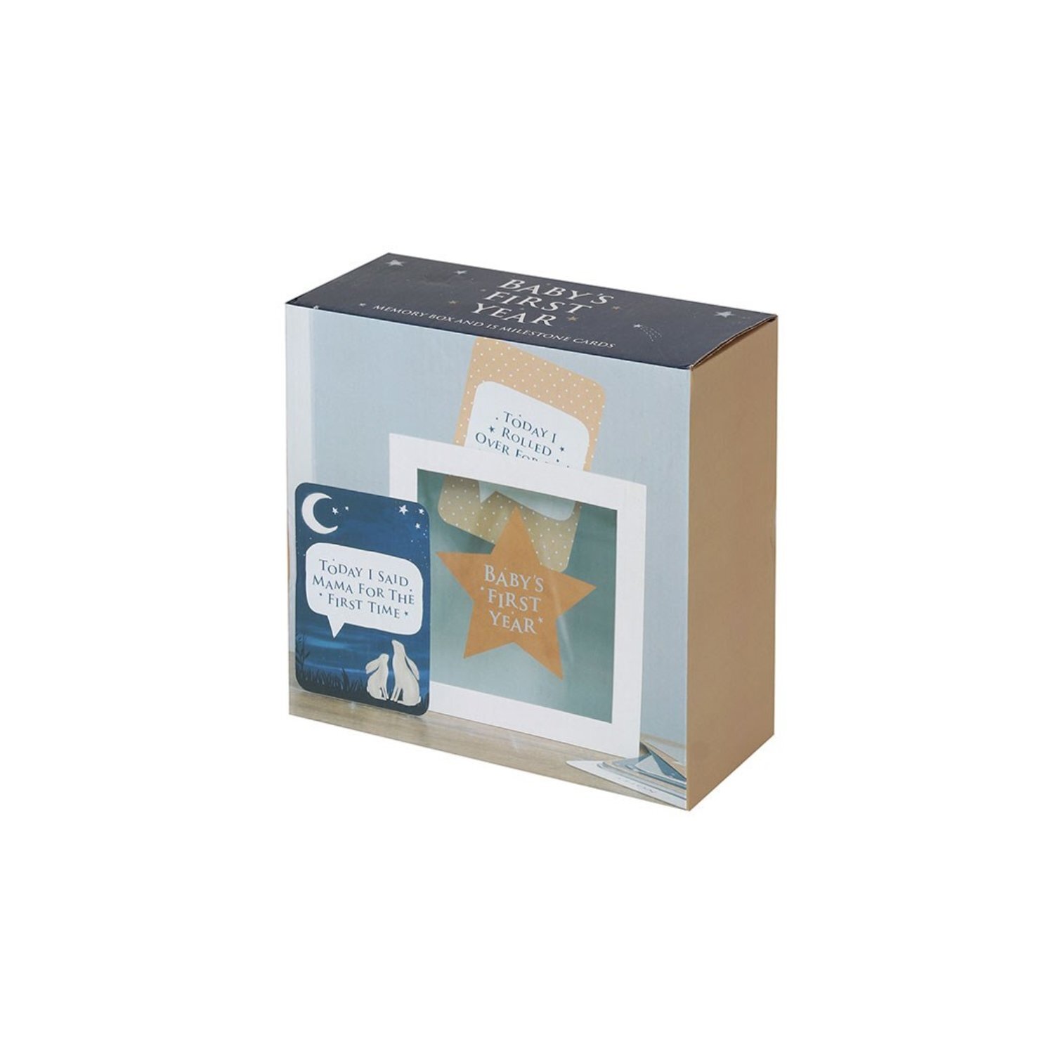 Baby First Year Milestone Cards Keepsake Box Baby Shower Gift Set - Green