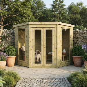 7ft x 7ft Wooden Flat Roof Corner Summerhouse