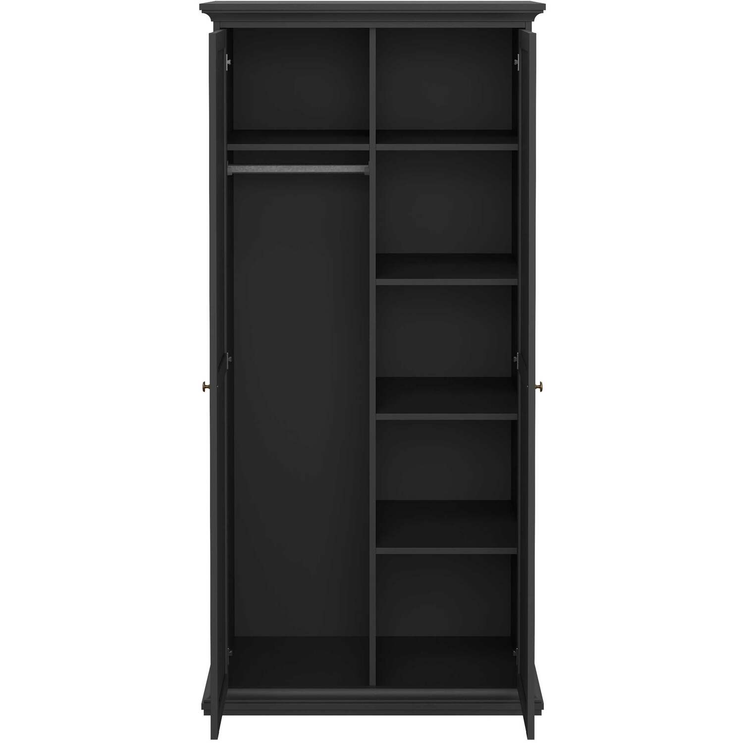 Osaka Farmhouse Dark Grey 2-Door Matt Wardrobe - Grey