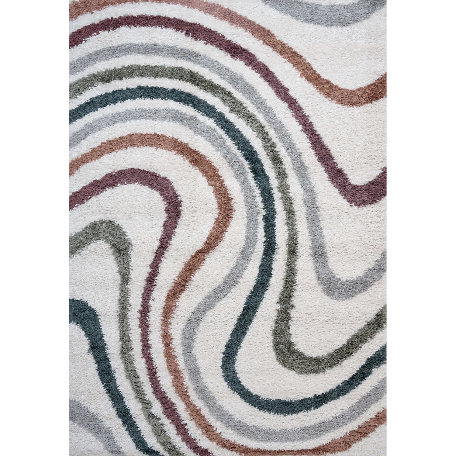The Rugs Unisex Multi Moodi Wavy Design Shaggy Soft High Pile Living Room Rug And Runner 200Cm X 290Cm - Image 3