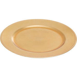Dia Gold Finish Dotted Charger Plate