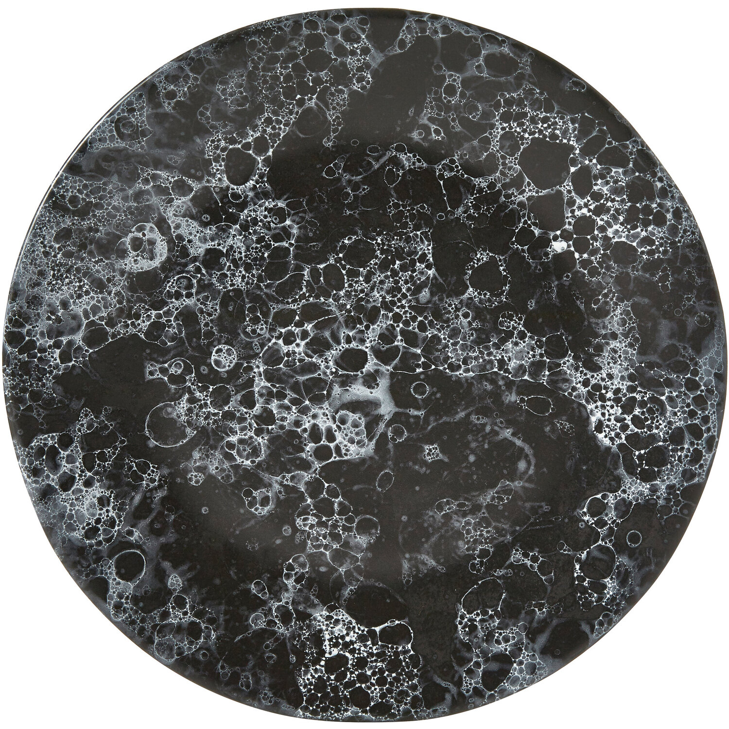 Hygge Black Marble Effect Dinner Plate - Black