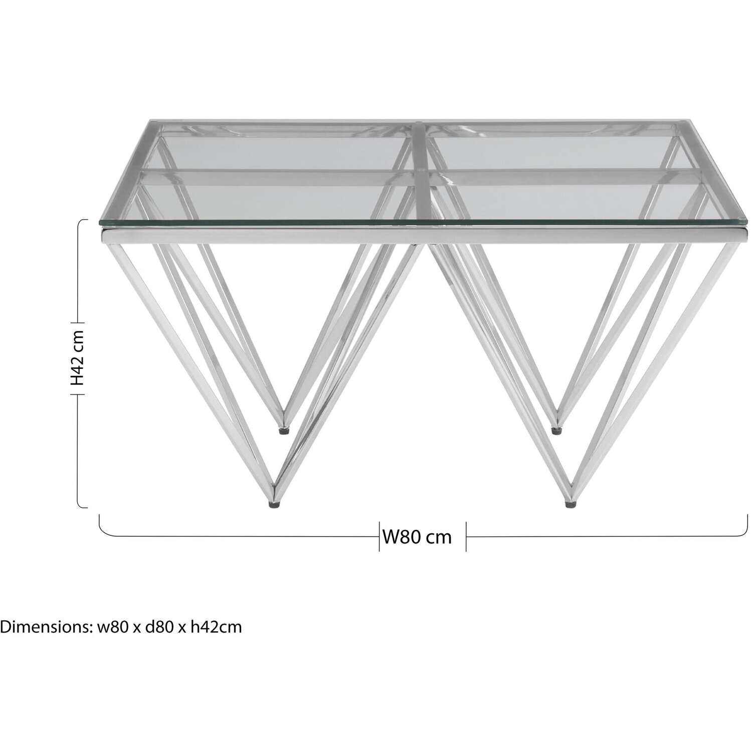 Allure Tempered Glass Coffee Table - Silver