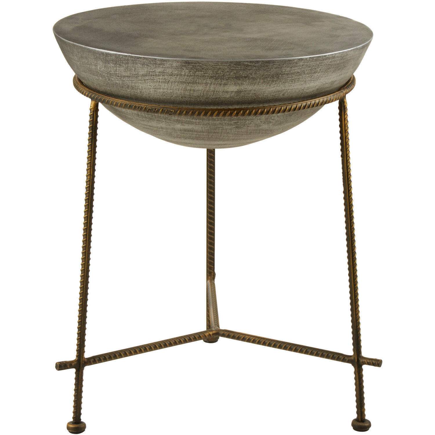 Compo Concrete Bowl Shaped Side Table - Silver