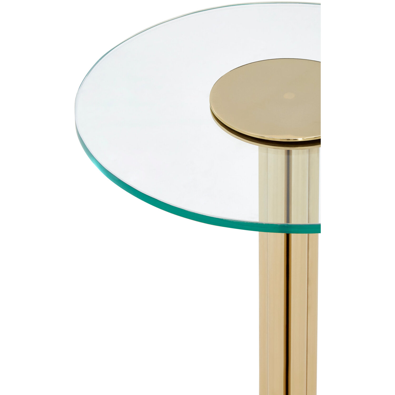 Miley Side Table With Glass Top - Gold