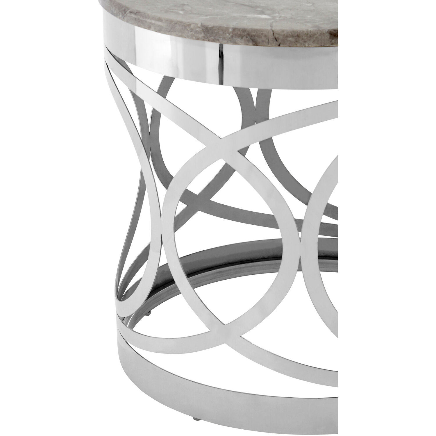 Yasmin Marble Side Table - Silver