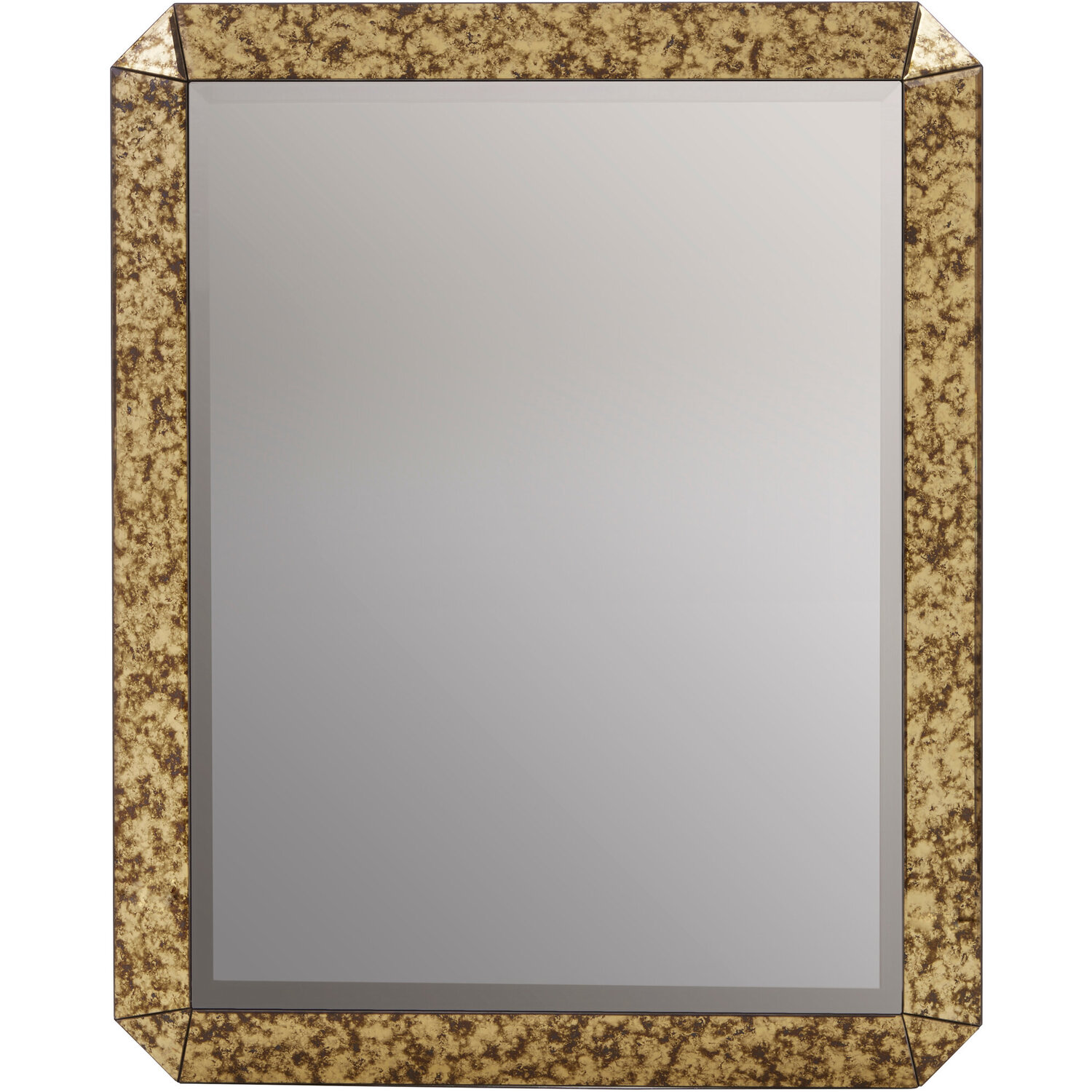 Grenoble Gold Finish Rectangular Wall Mirror - Gold