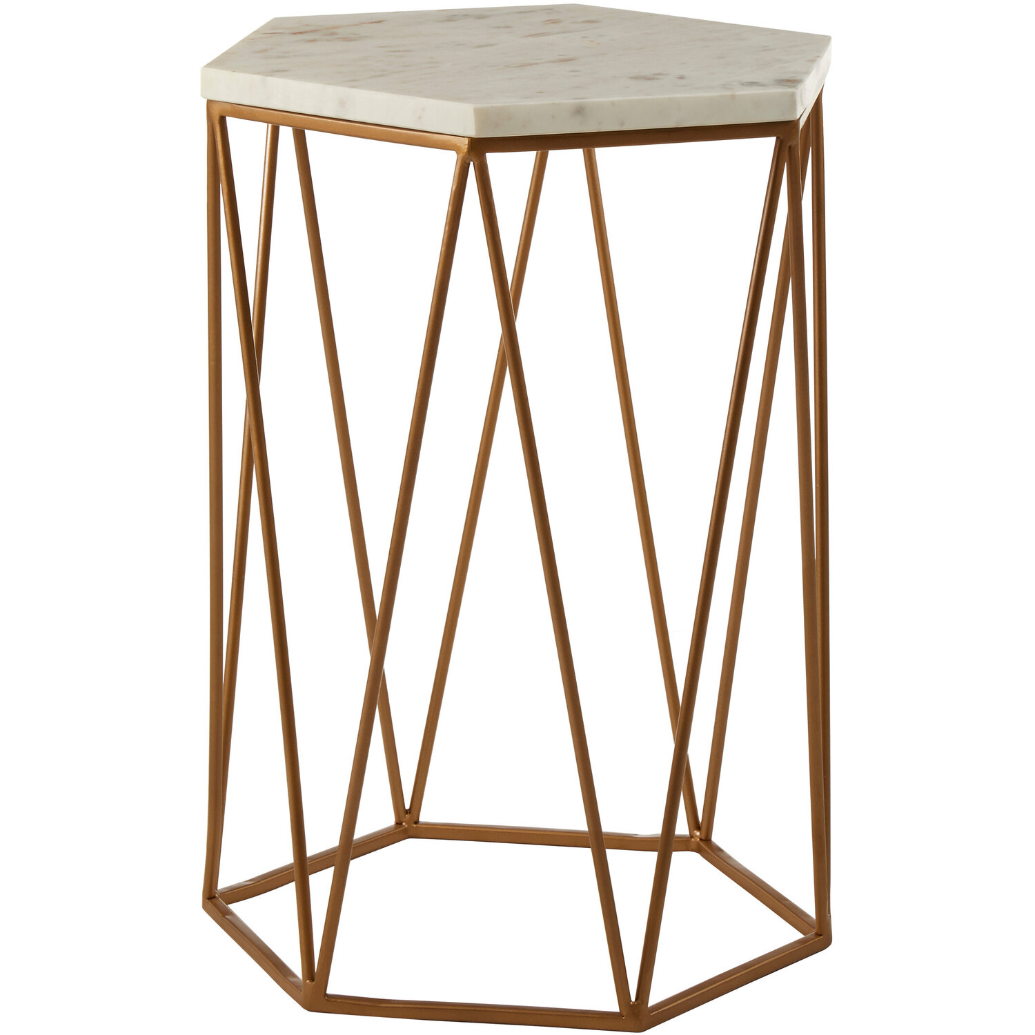 Shalimar Hexagonal Side Table - Gold