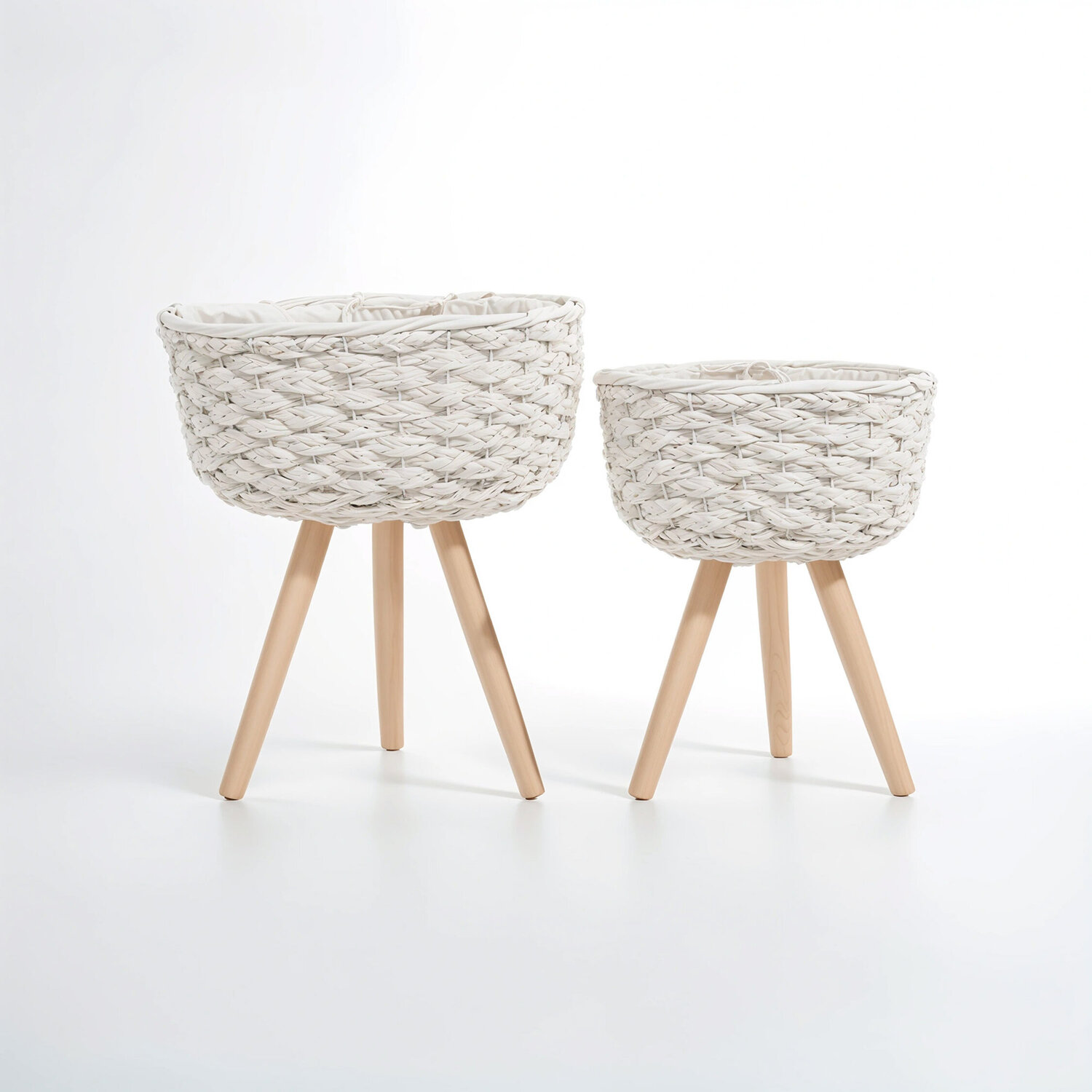 Lentigo Set Of Two White Planters - White