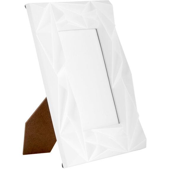 Geo Prisma 4in x 6in White Photo Frame