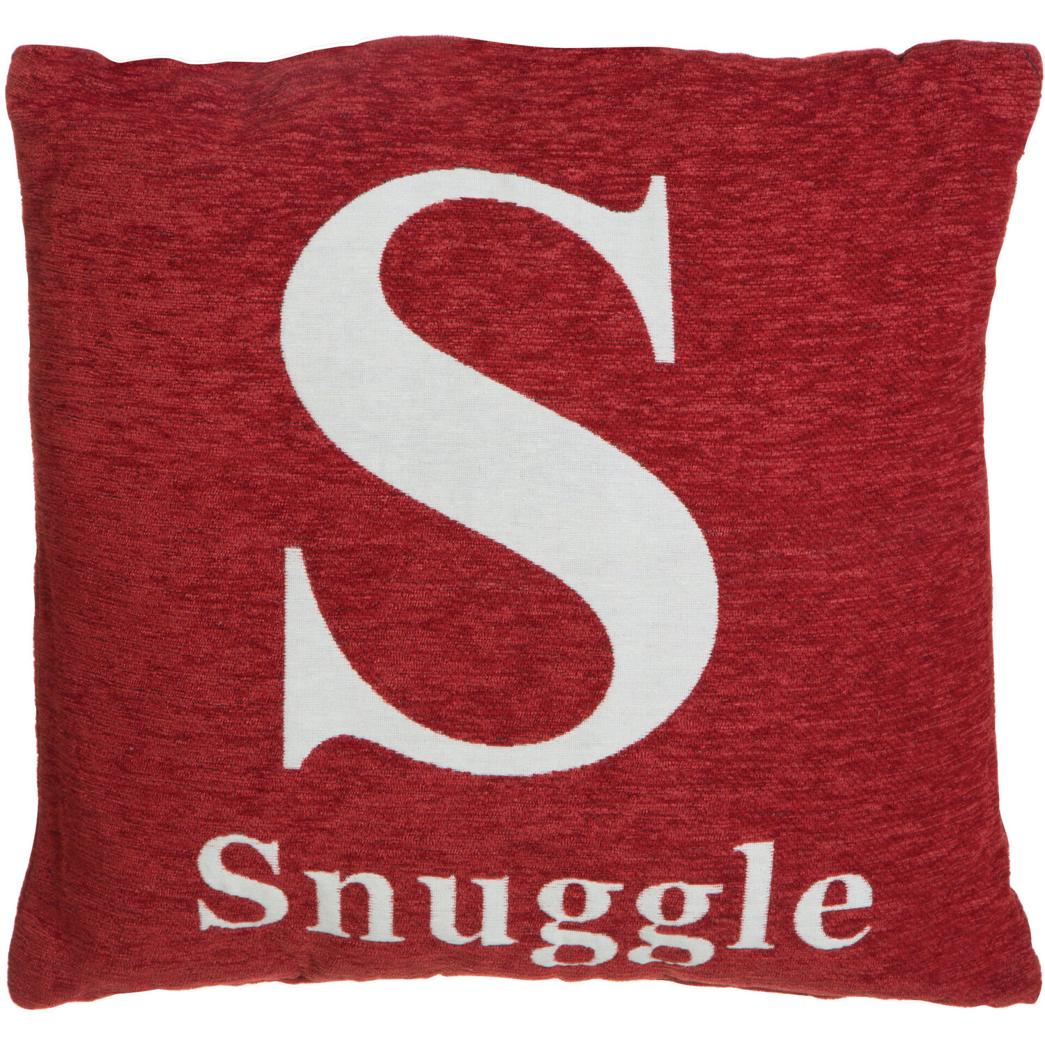 Words 'Snuggle' Red Cushion - Red